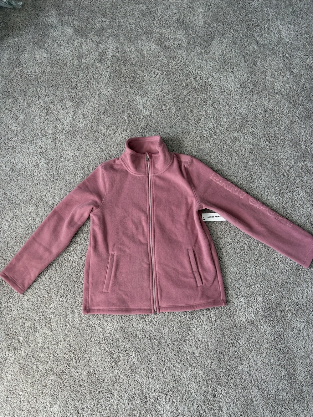 DKNY Sport Women’s Tech Fleece Jacket Mauve Pink Size Medium NWT